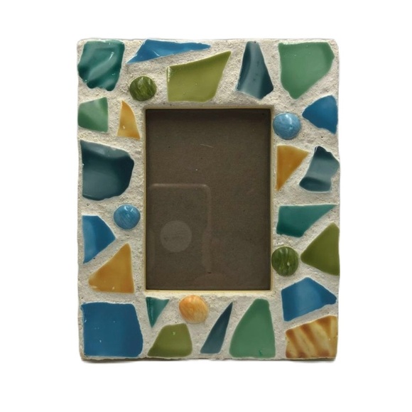 Vintage Mosaic Abstract Picture Frame Tabletop Shelf Décor - Picture 1 of 13